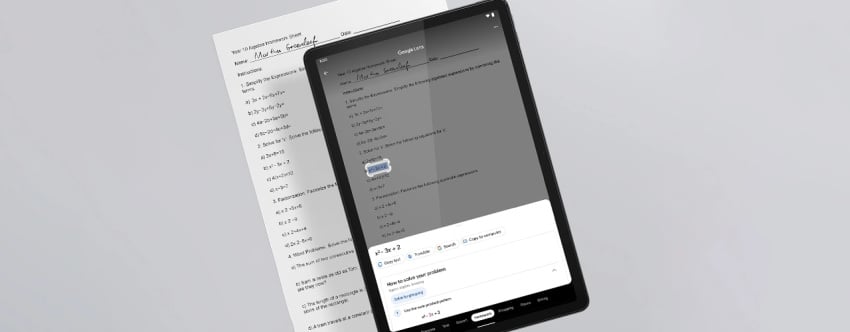 Google Lens being used on Lenovo Tab M11 tablet